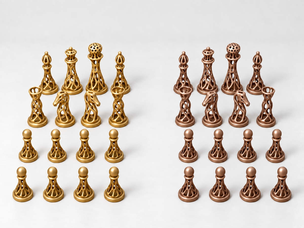 Voronoi – Schachfigurenset mit 32 Figuren – Ansicht 7