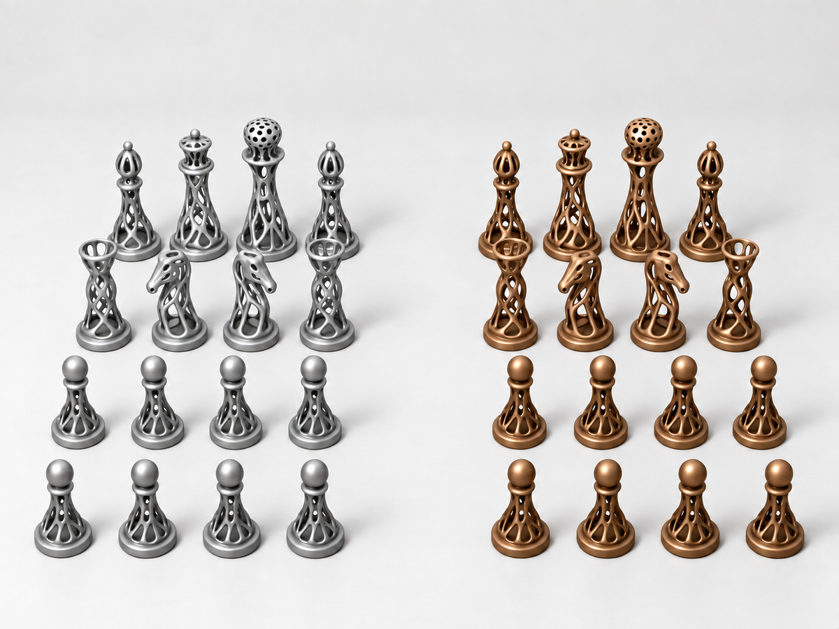 Voronoi – Schachfigurenset mit 32 Figuren – Ansicht 10