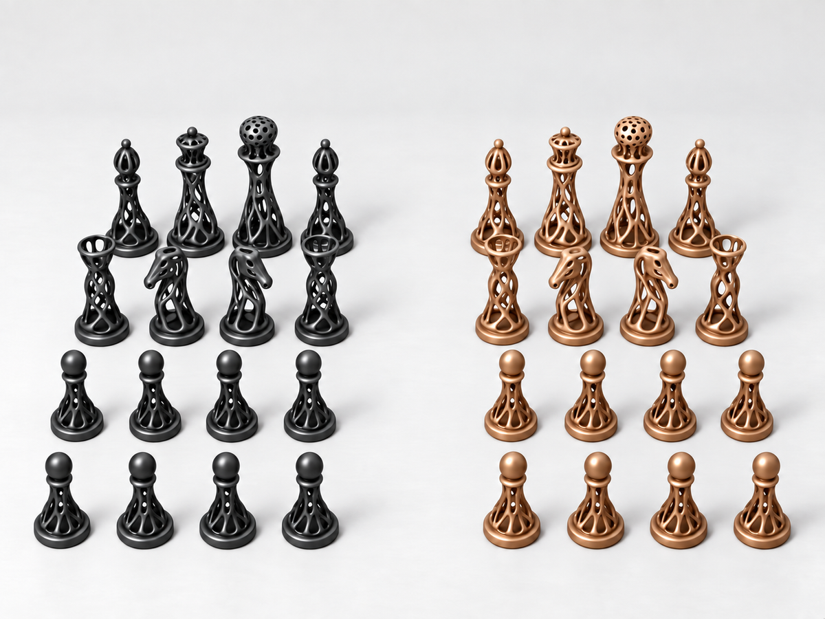 Voronoi – Schachfigurenset mit 32 Figuren – Ansicht 12