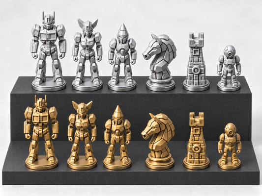 Mech Empire – Schachfigurenset mit 32 Figuren – Ansicht 1