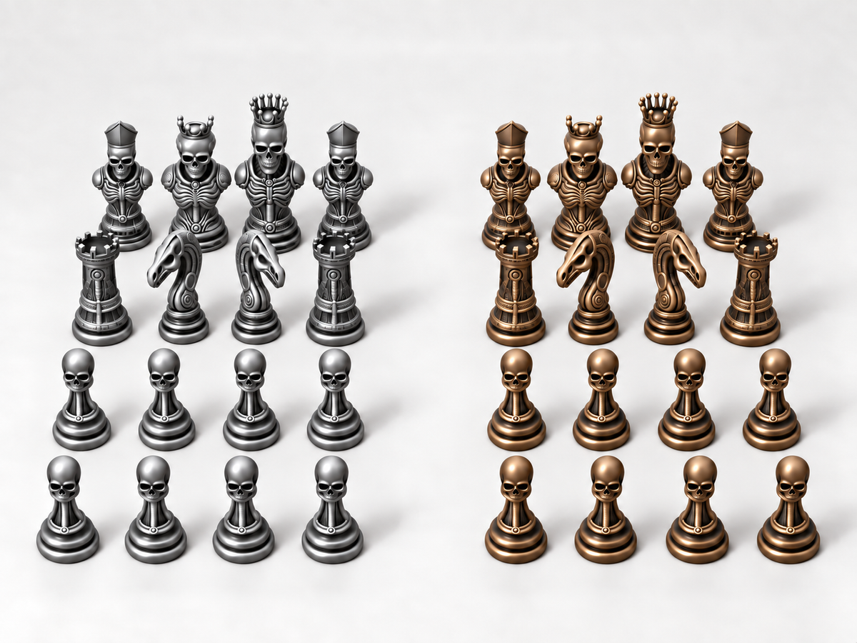 SkullSet – Schachfigurenset mit 32 Figuren – Ansicht 3
