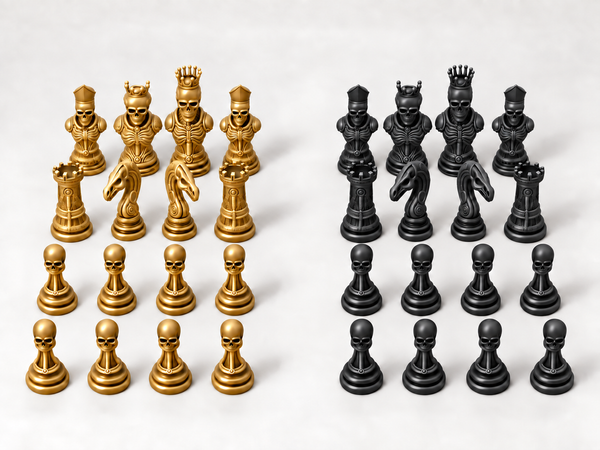 SkullSet – Schachfigurenset mit 32 Figuren – Ansicht 5