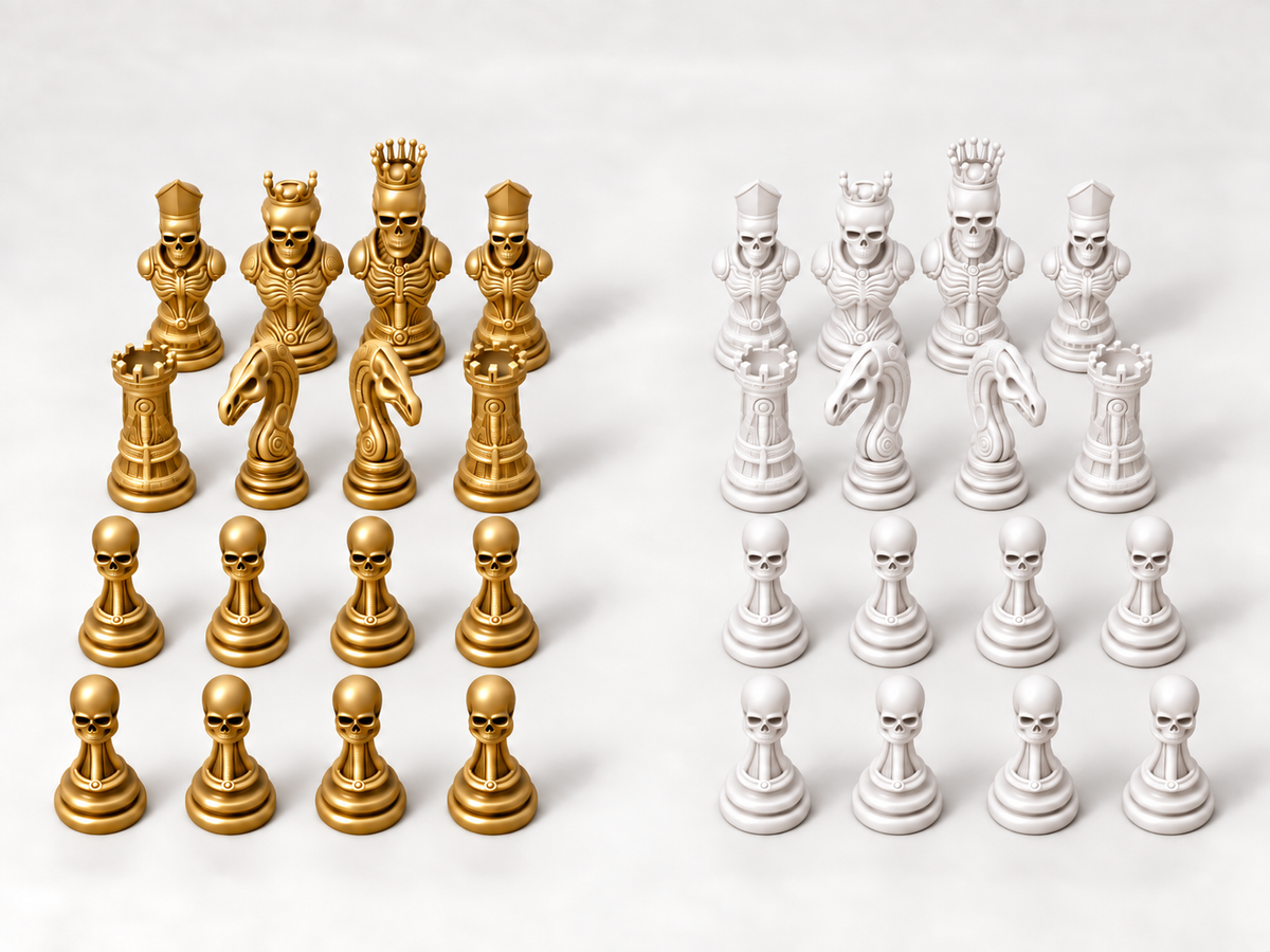 SkullSet – Schachfigurenset mit 32 Figuren – Ansicht 6