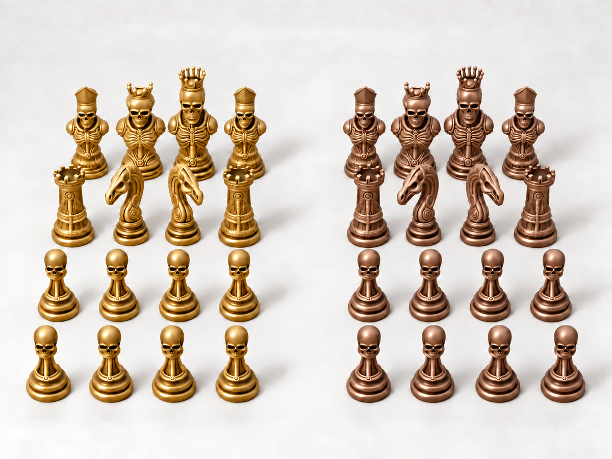 SkullSet – Schachfigurenset mit 32 Figuren – Ansicht 7
