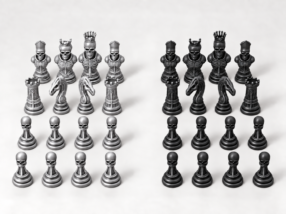SkullSet – Schachfigurenset mit 32 Figuren – Ansicht 8