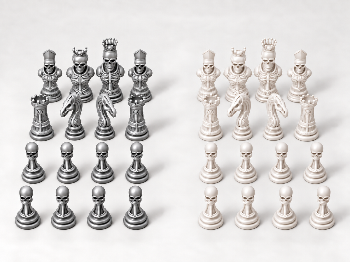 SkullSet – Schachfigurenset mit 32 Figuren – Ansicht 9