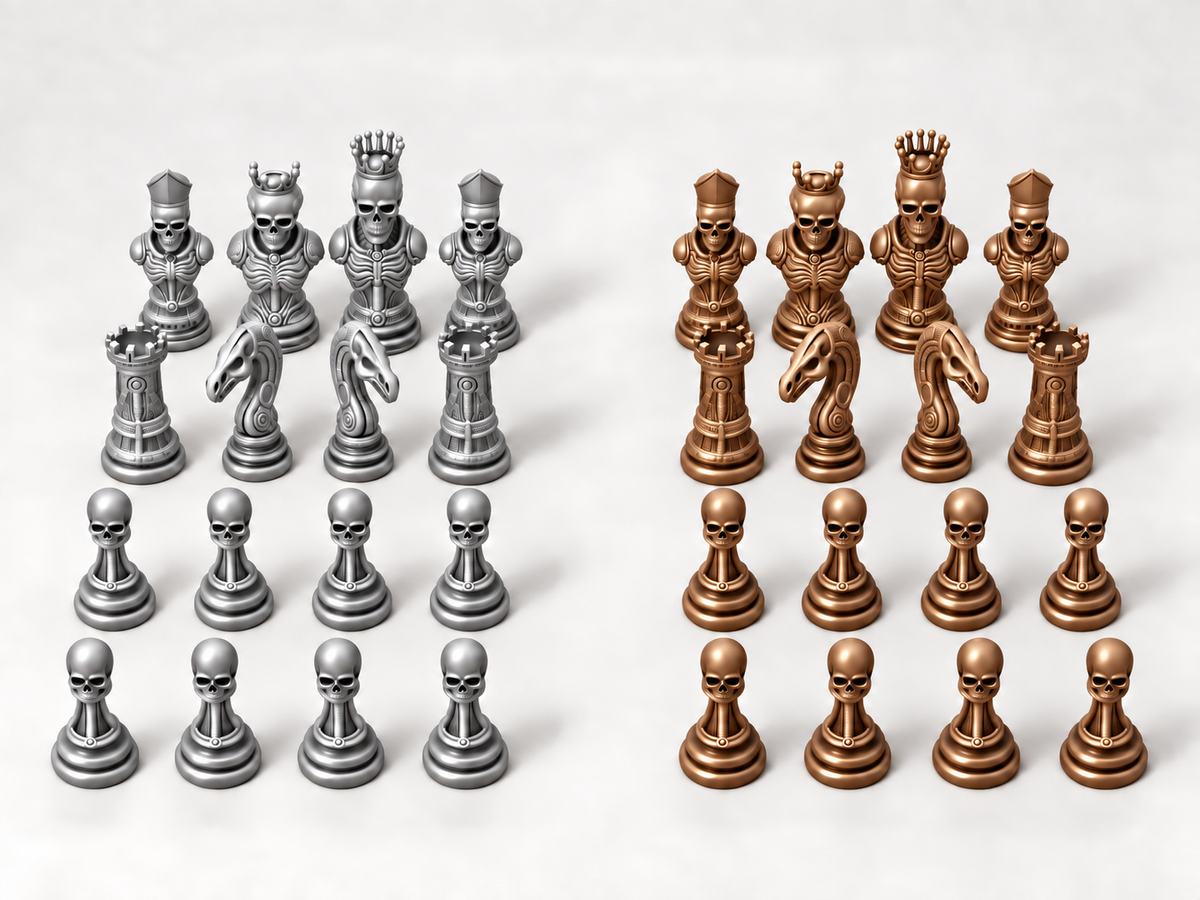 SkullSet – Schachfigurenset mit 32 Figuren – Ansicht 10