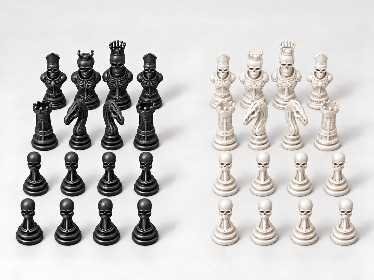 SkullSet – Schachfigurenset mit 32 Figuren – Ansicht 11
