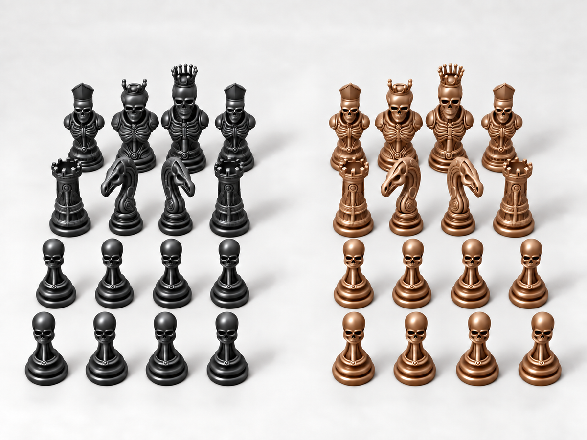 SkullSet – Schachfigurenset mit 32 Figuren – Ansicht 12