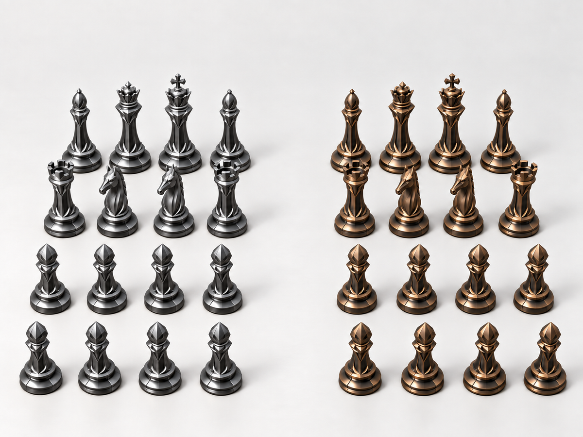 Carbon Ascendancy – Schachfigurenset mit 32 Figuren – Ansicht 3