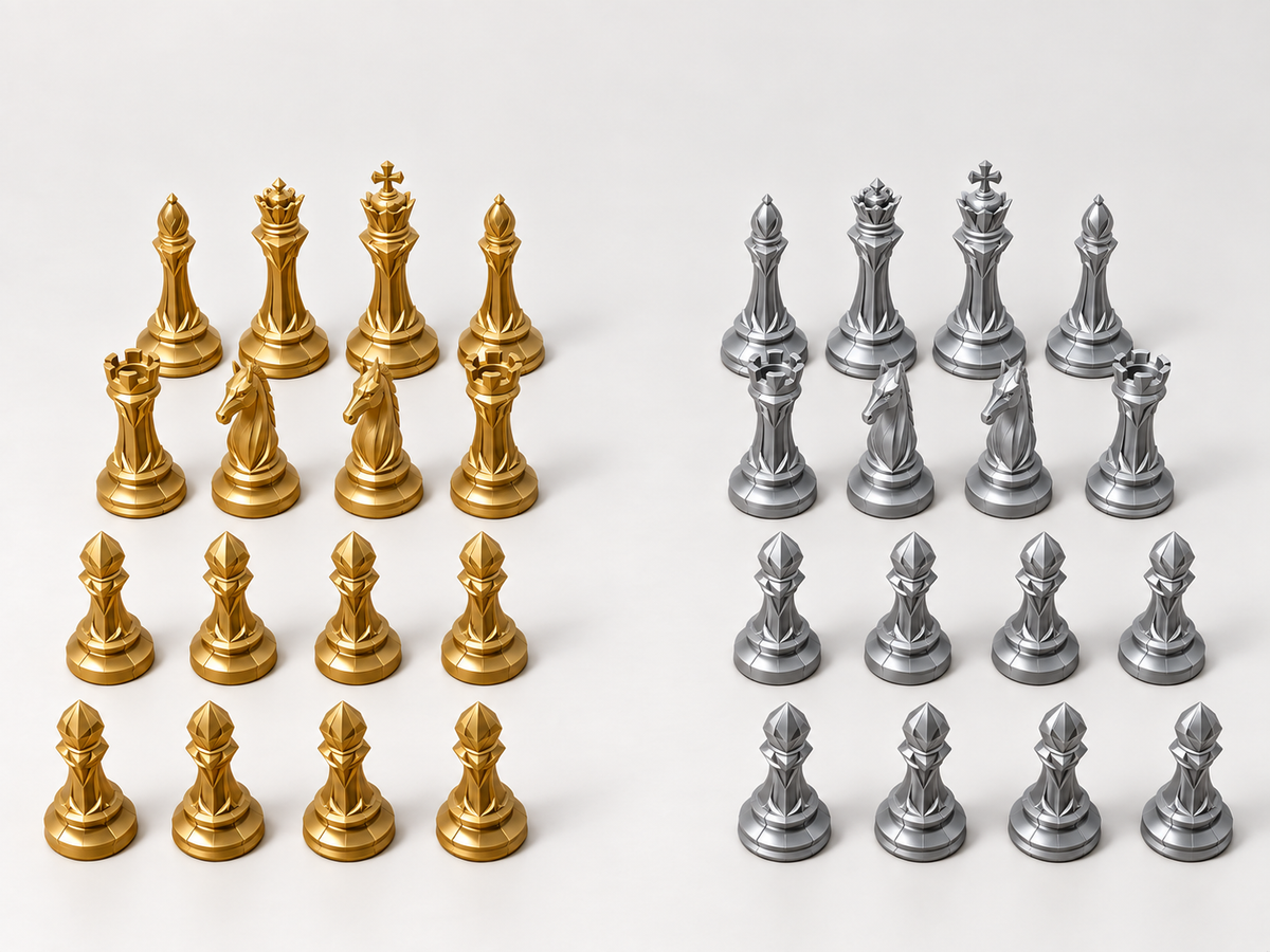Carbon Ascendancy – Schachfigurenset mit 32 Figuren – Ansicht 4