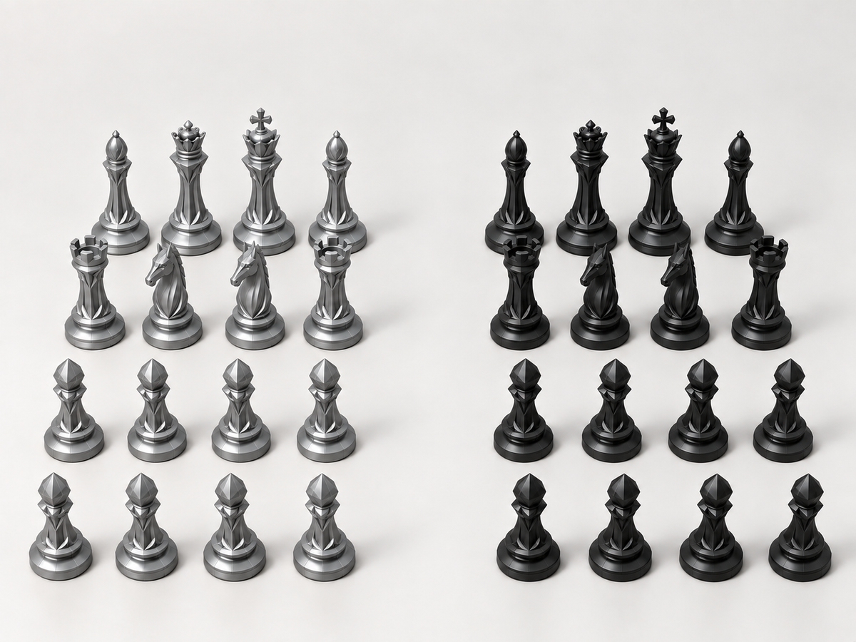 Carbon Ascendancy – Schachfigurenset mit 32 Figuren – Ansicht 8