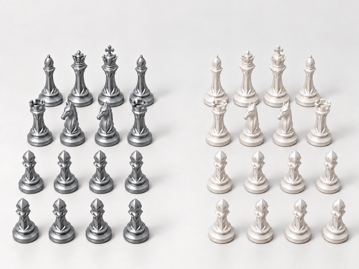 Carbon Ascendancy – Schachfigurenset mit 32 Figuren – Ansicht 9