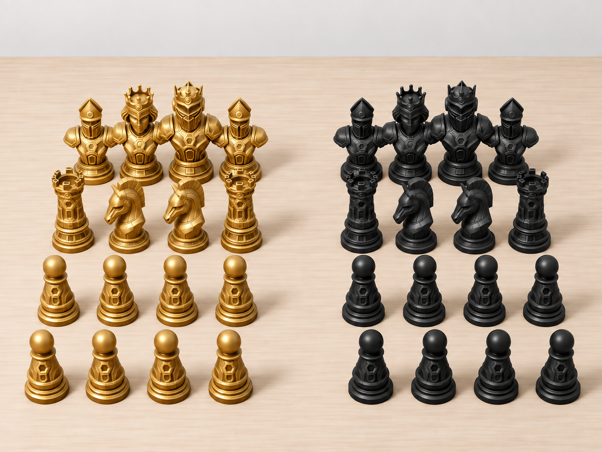 Titan – Futuristisches Roboter-Schachfigurenset mit 32 Figuren – Ansicht 5