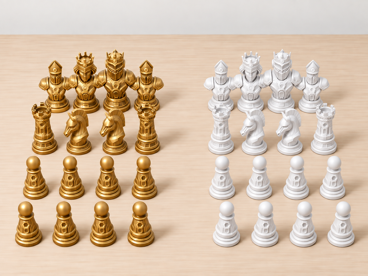Titan – Futuristisches Roboter-Schachfigurenset mit 32 Figuren – Ansicht 6