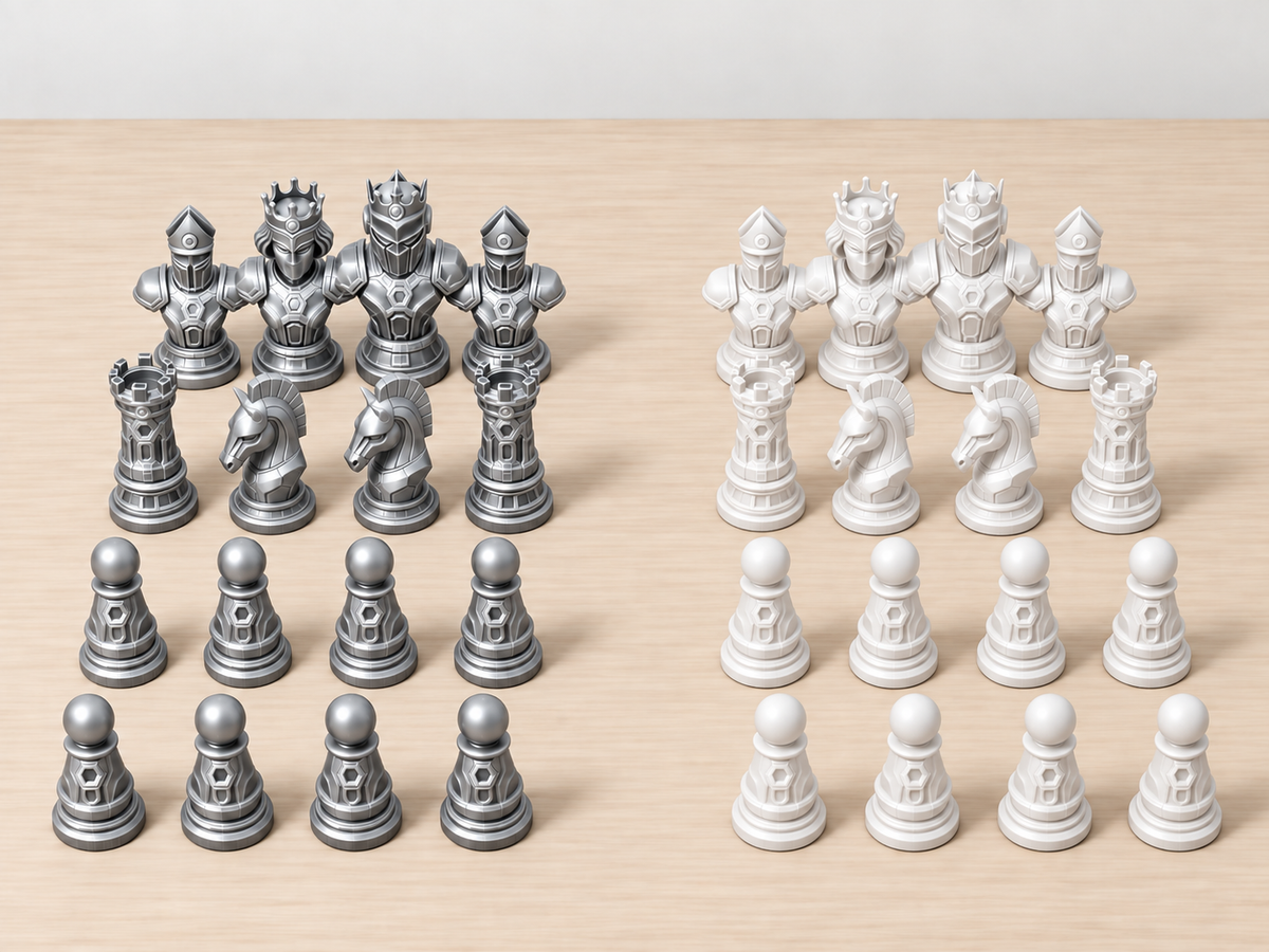 Titan – Futuristisches Roboter-Schachfigurenset mit 32 Figuren – Ansicht 9