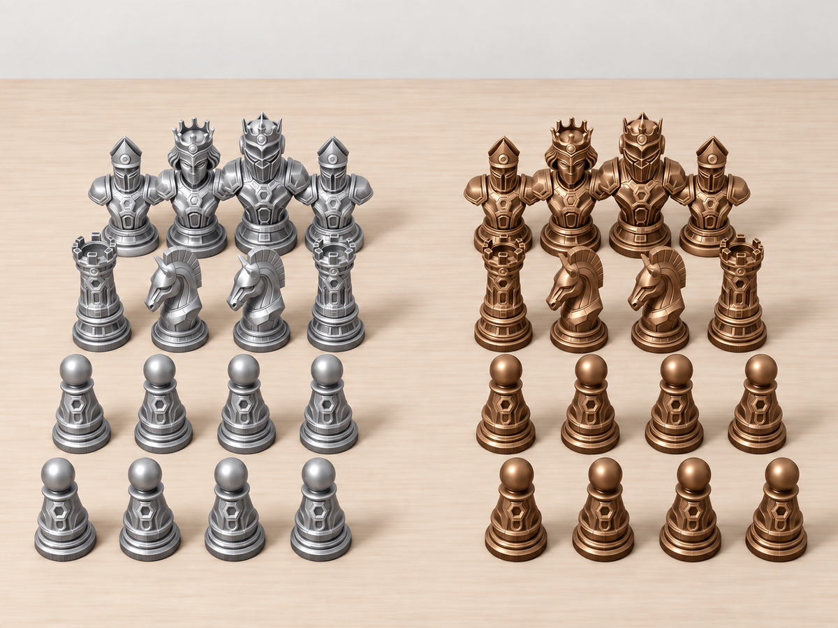 Titan – Futuristisches Roboter-Schachfigurenset mit 32 Figuren – Ansicht 10