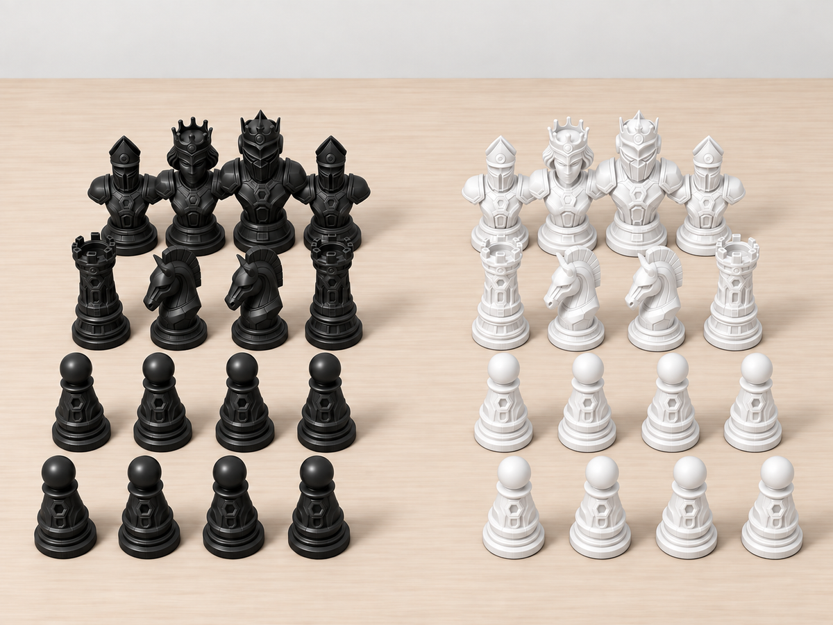 Titan – Futuristisches Roboter-Schachfigurenset mit 32 Figuren – Ansicht 11