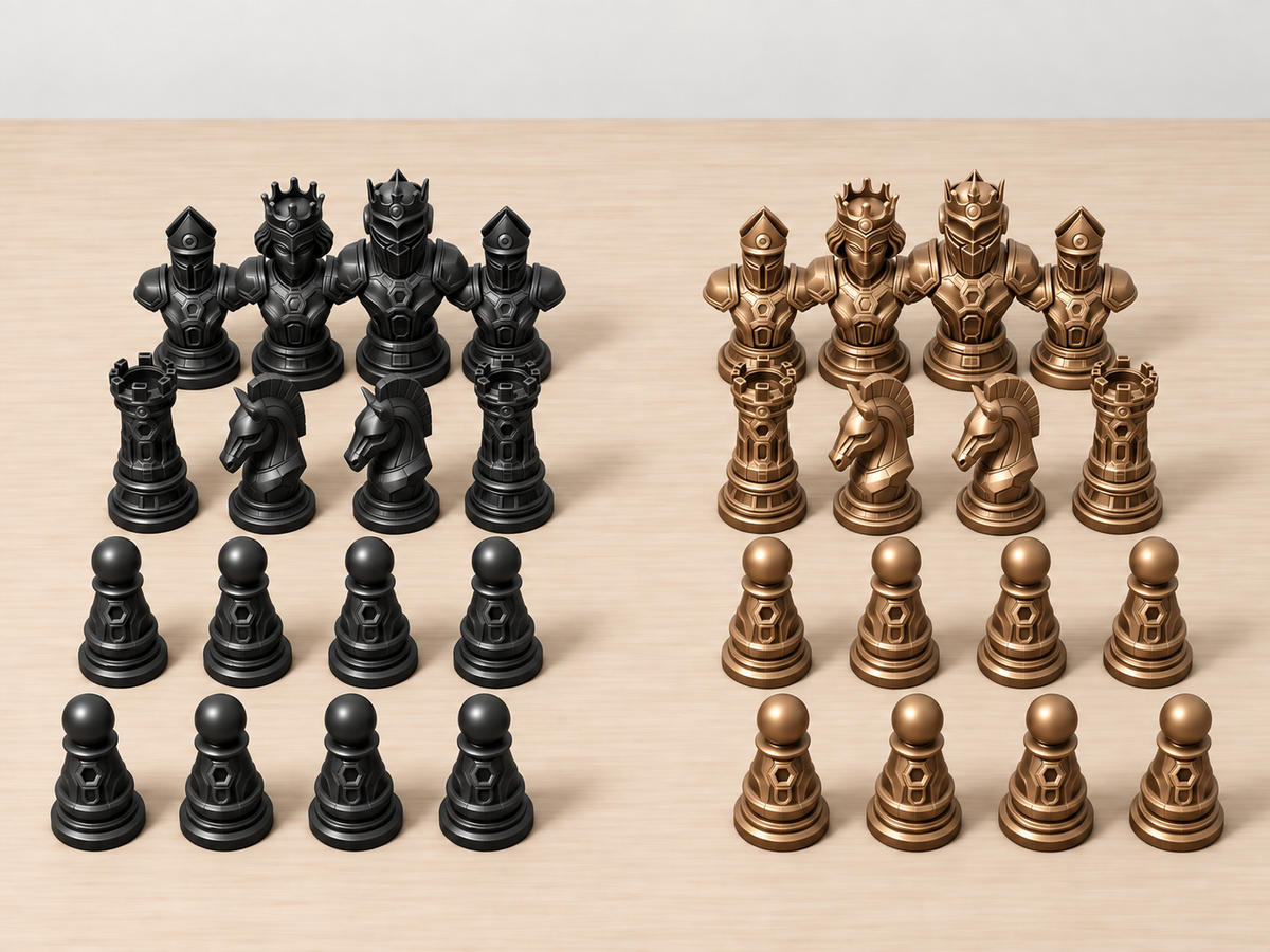 Titan – Futuristisches Roboter-Schachfigurenset mit 32 Figuren – Ansicht 12