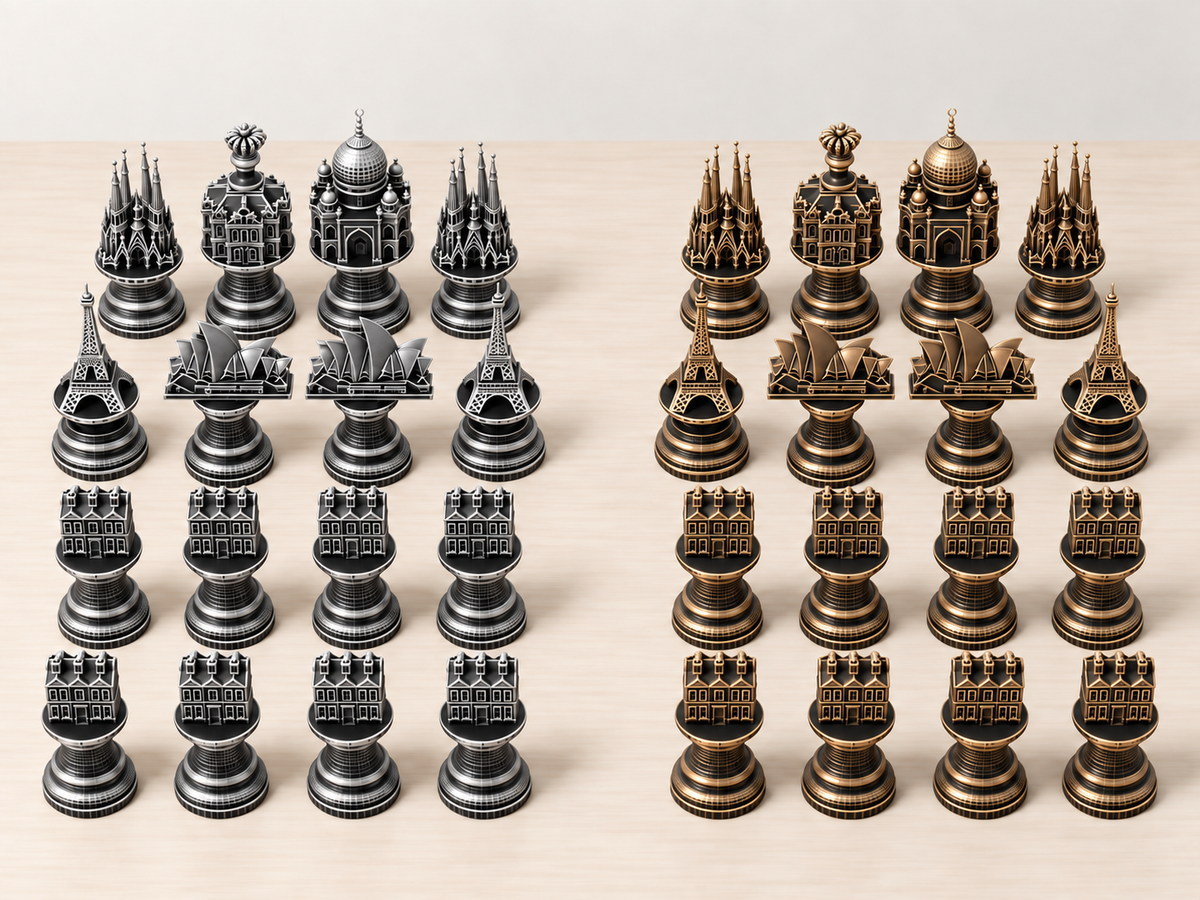 Architectura Mundi – Schachfigurenset mit 32 Figuren – Ansicht 3
