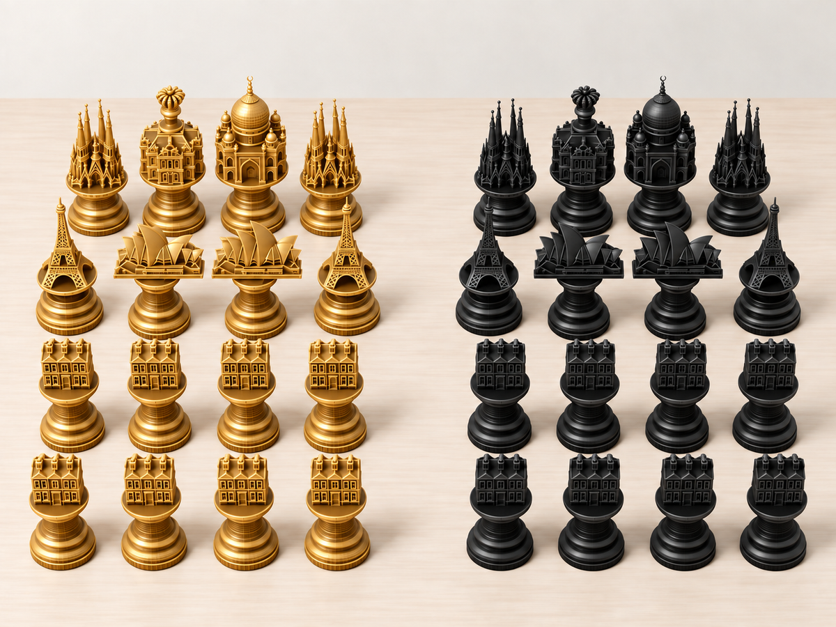 Architectura Mundi – Schachfigurenset mit 32 Figuren – Ansicht 5