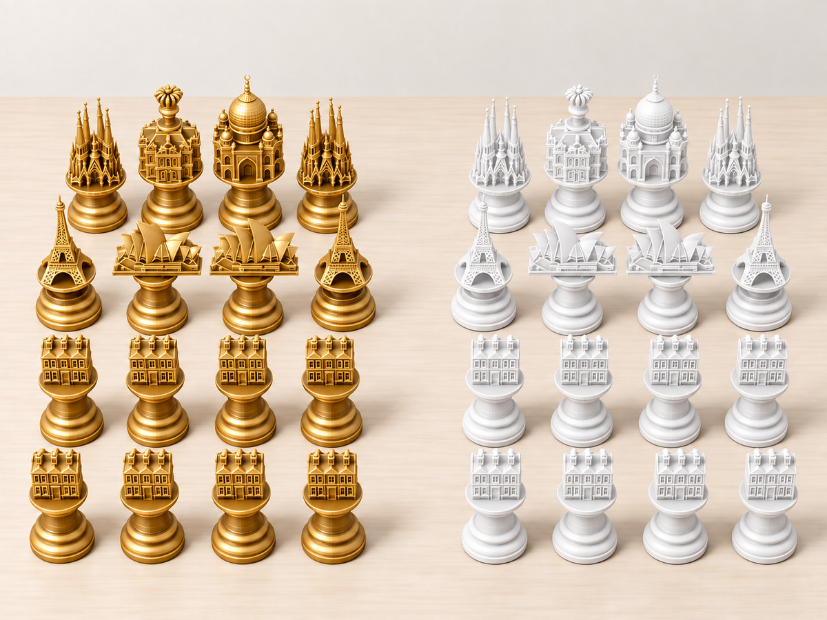 Architectura Mundi – Schachfigurenset mit 32 Figuren – Ansicht 6