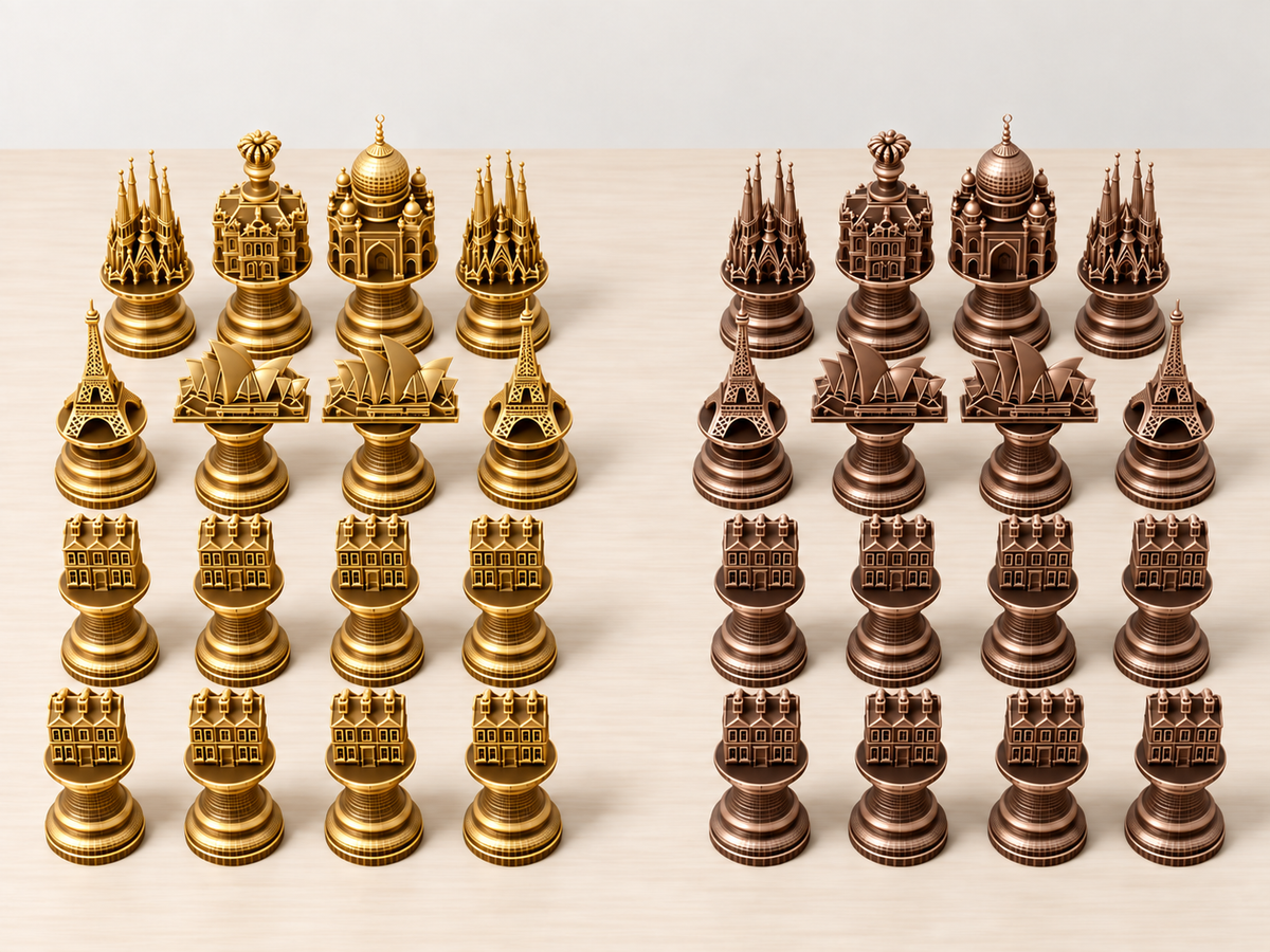 Architectura Mundi – Schachfigurenset mit 32 Figuren – Ansicht 7