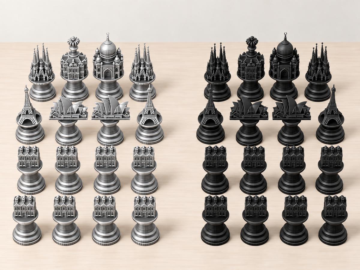 Architectura Mundi – Schachfigurenset mit 32 Figuren – Ansicht 8