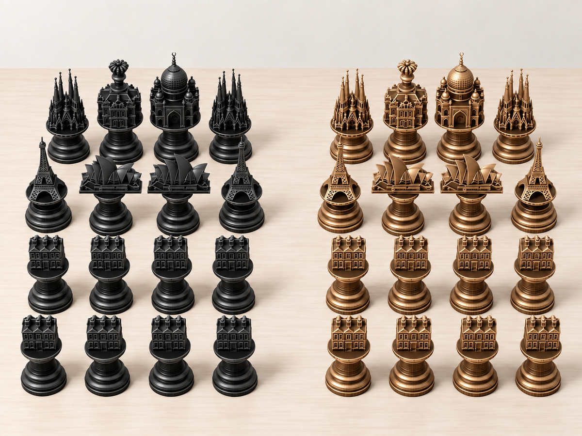 Architectura Mundi – Schachfigurenset mit 32 Figuren – Ansicht 12