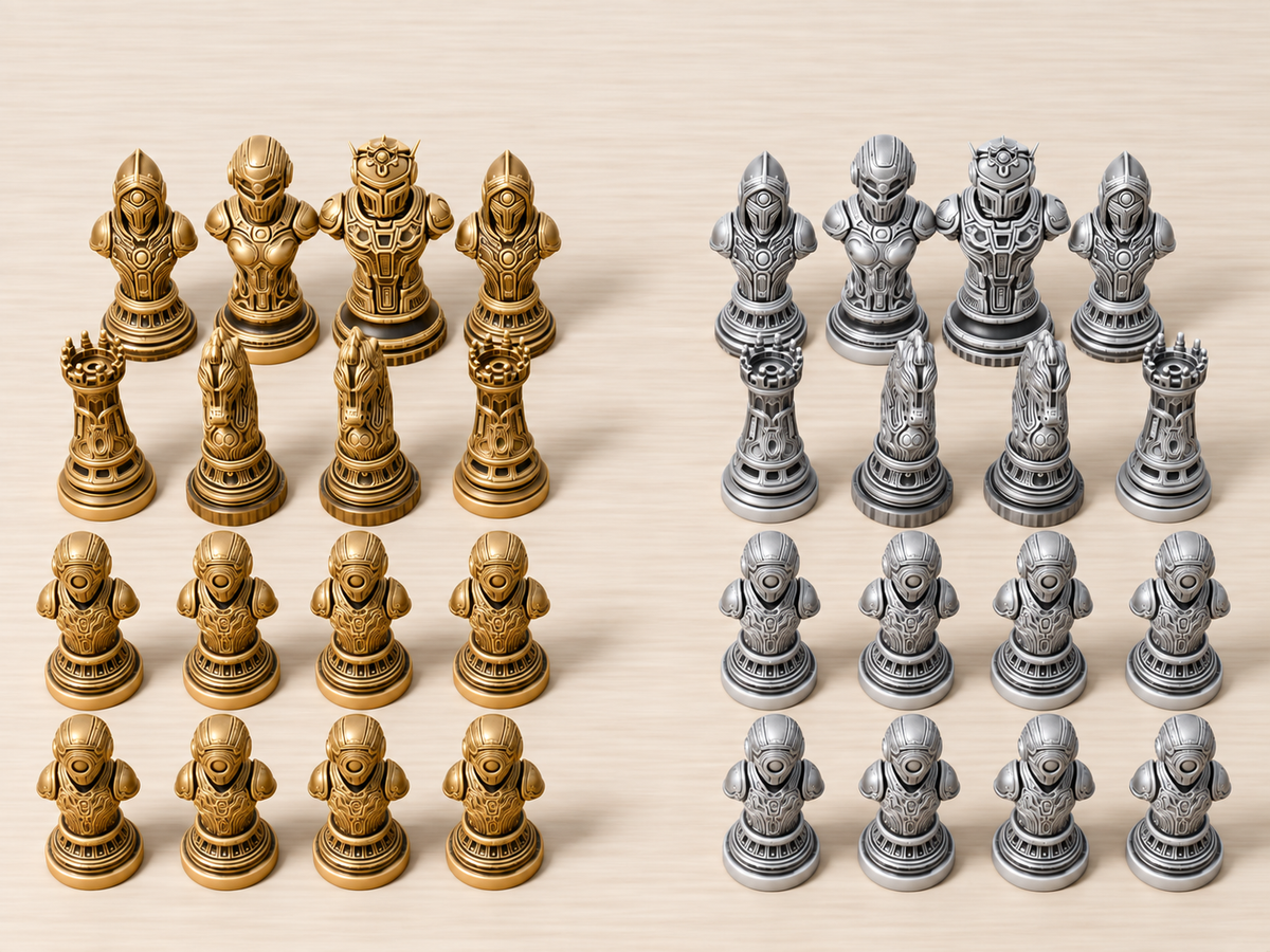 Echelon X – Cybernetisches Schachfigurenset mit 32 Figuren – Ansicht 4