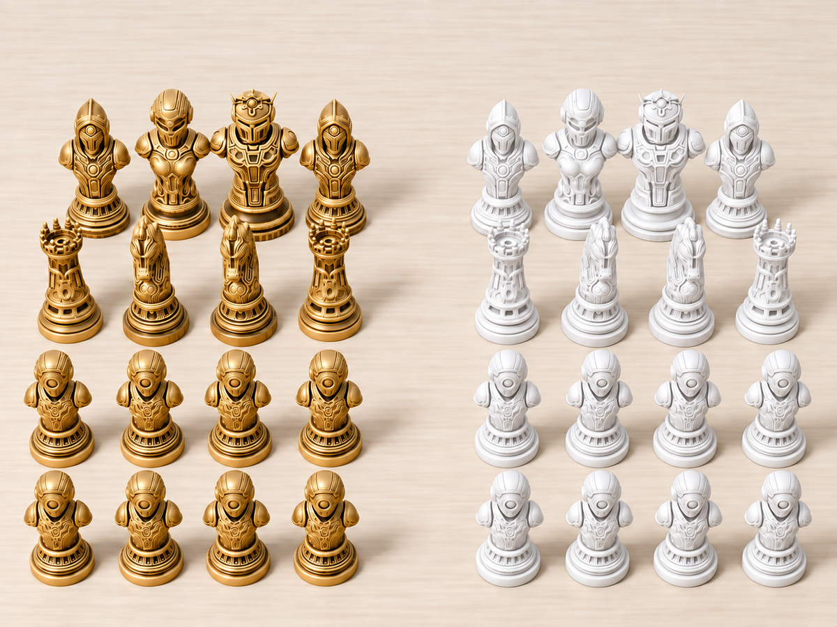 Echelon X – Cybernetisches Schachfigurenset mit 32 Figuren – Ansicht 6