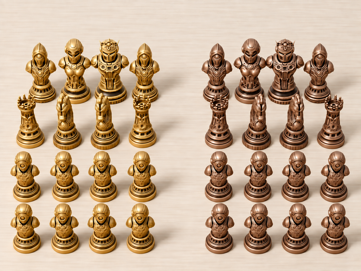 Echelon X – Cybernetisches Schachfigurenset mit 32 Figuren – Ansicht 7