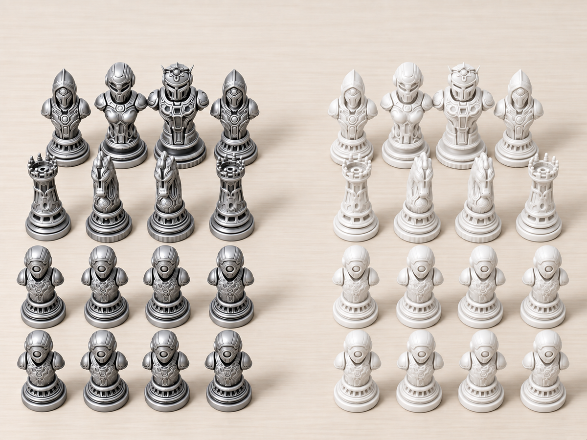Echelon X – Cybernetisches Schachfigurenset mit 32 Figuren – Ansicht 9