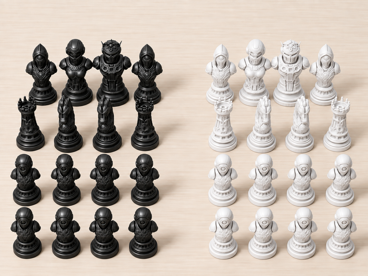 Echelon X – Cybernetisches Schachfigurenset mit 32 Figuren – Ansicht 11