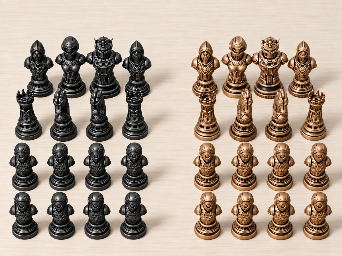 Echelon X – Cybernetisches Schachfigurenset mit 32 Figuren – Ansicht 12