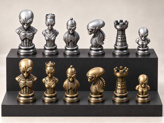 Cosmic Dominion – Alien Schachfigurenset mit 32 Figuren – Ansicht 1