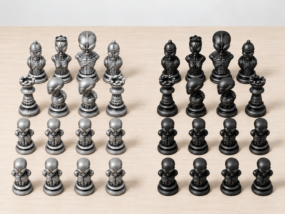 Cosmic Dominion – Alien Schachfigurenset mit 32 Figuren – Ansicht 8