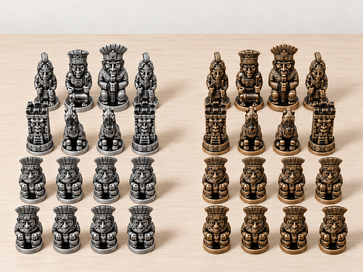 Maya – Historisches Schachfigurenset mit 32 Figuren – Ansicht 3
