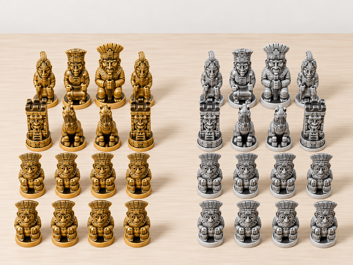 Maya – Historisches Schachfigurenset mit 32 Figuren – Ansicht 4