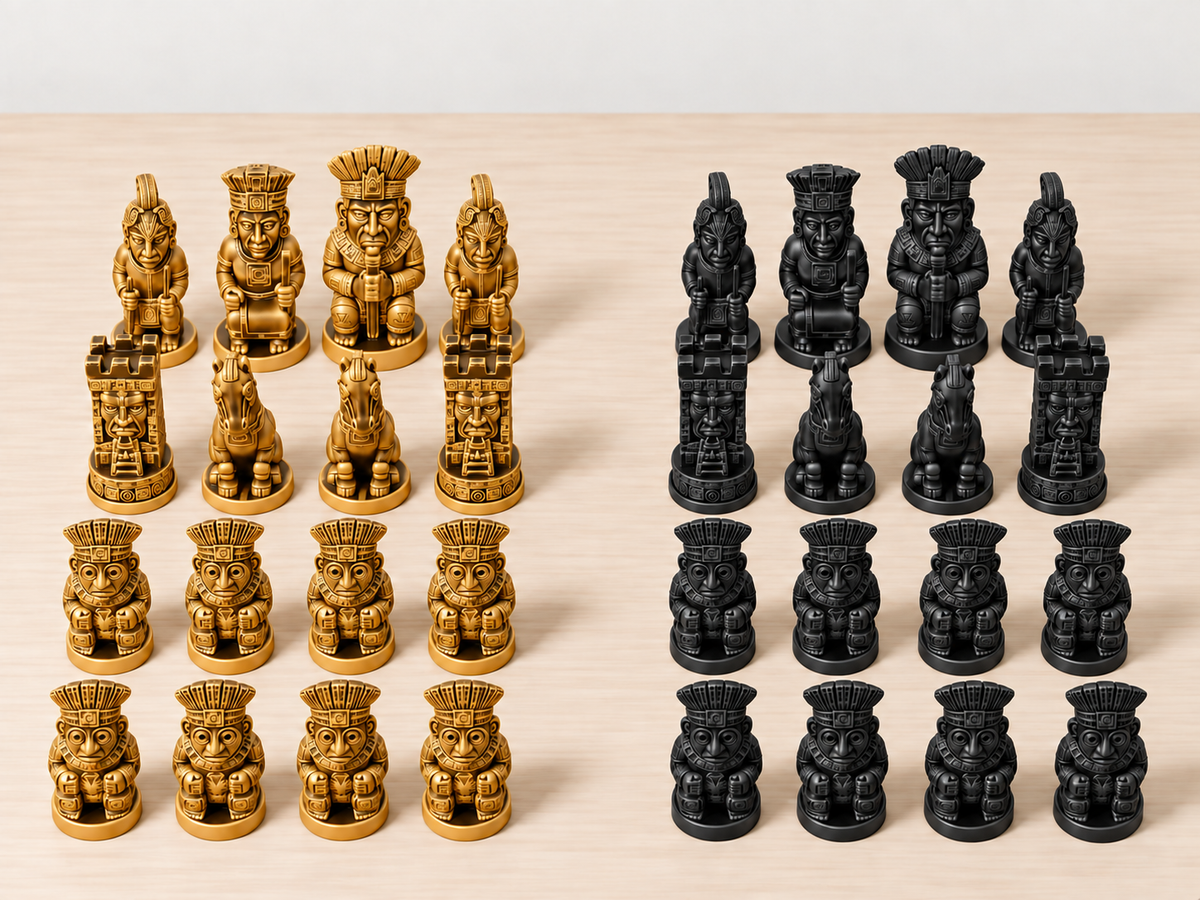 Maya – Historisches Schachfigurenset mit 32 Figuren – Ansicht 5