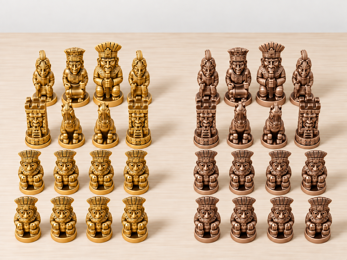 Maya – Historisches Schachfigurenset mit 32 Figuren – Ansicht 7
