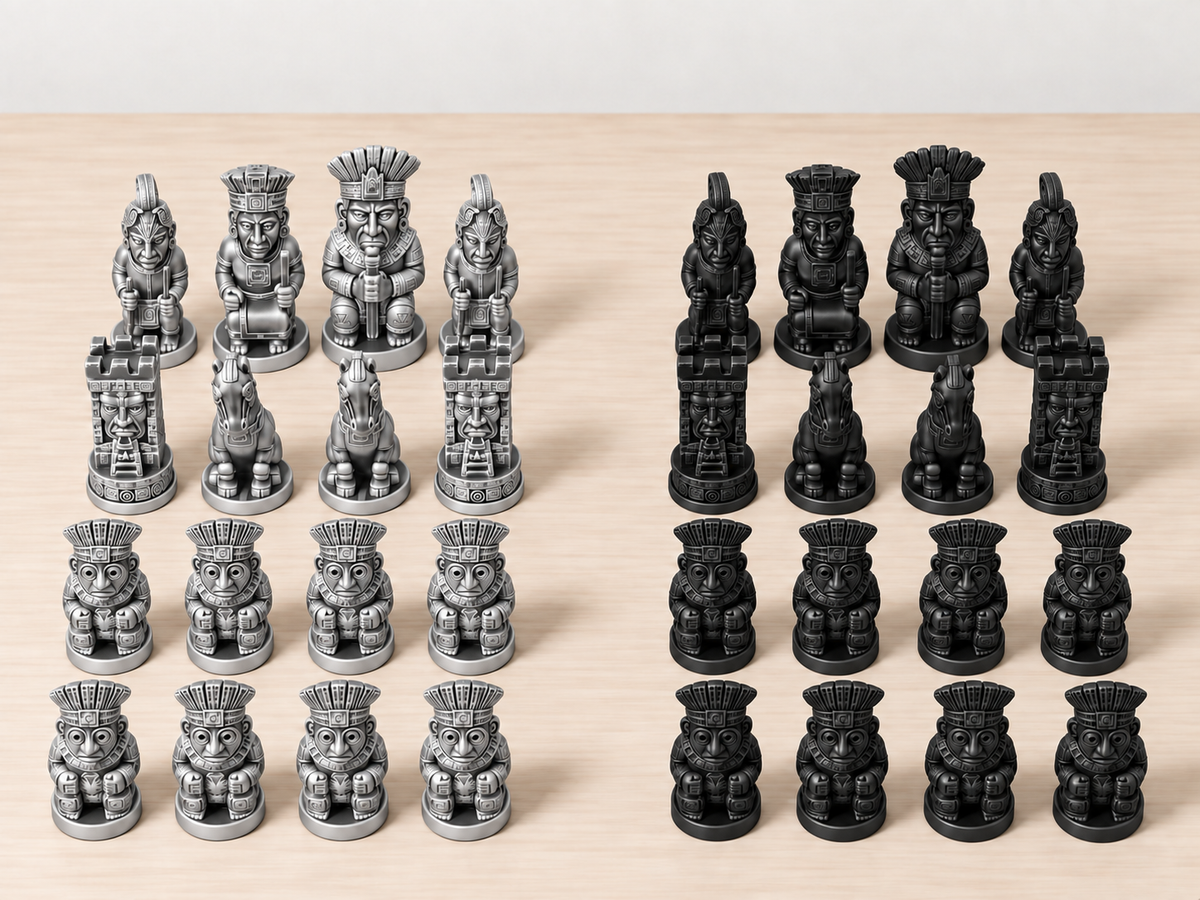 Maya – Historisches Schachfigurenset mit 32 Figuren – Ansicht 8