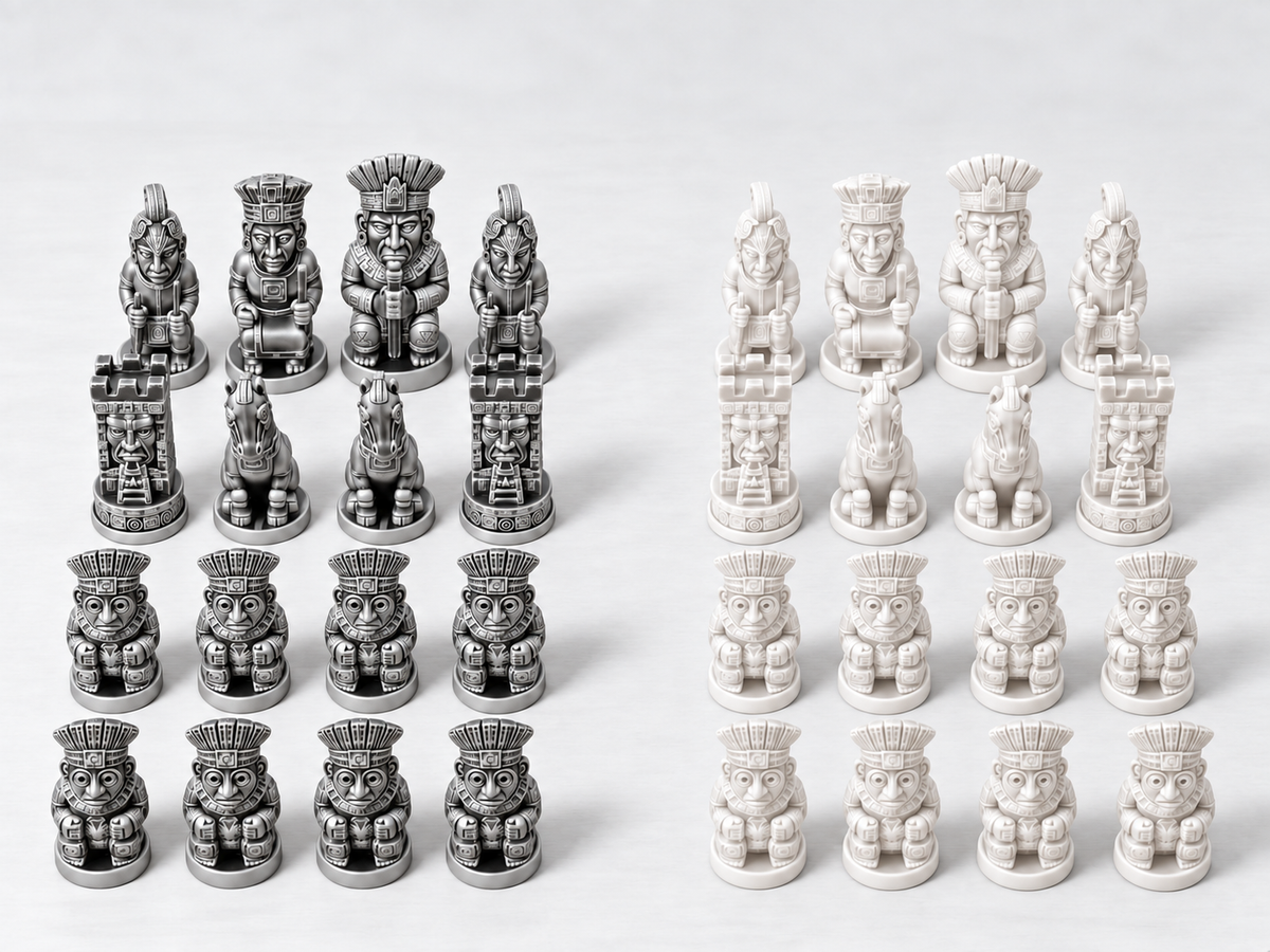 Maya – Historisches Schachfigurenset mit 32 Figuren – Ansicht 9