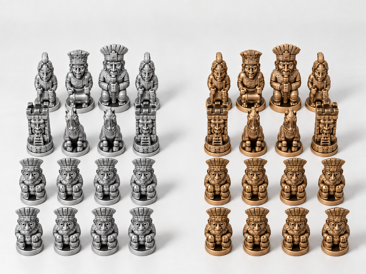 Maya – Historisches Schachfigurenset mit 32 Figuren – Ansicht 10