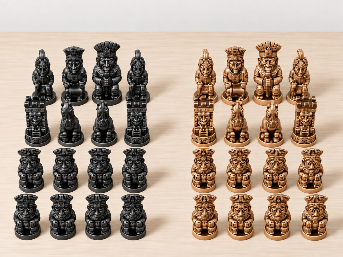 Maya – Historisches Schachfigurenset mit 32 Figuren – Ansicht 12