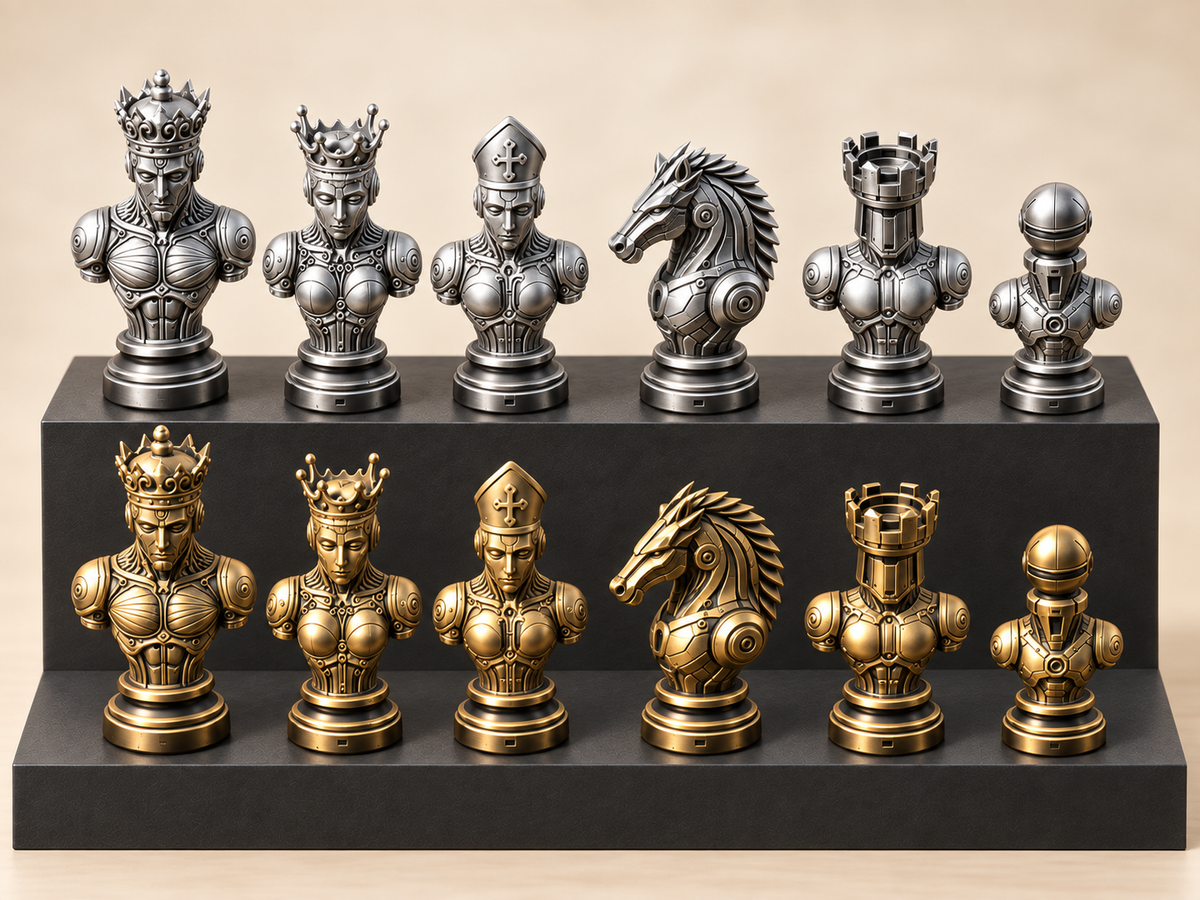 Droid – Mechanisches Schachfigurenset mit 32 Figuren – Ansicht 1