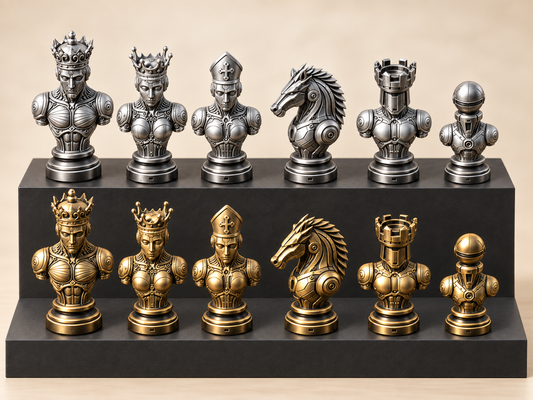 Droid – Mechanisches Schachfigurenset mit 32 Figuren – Ansicht 1