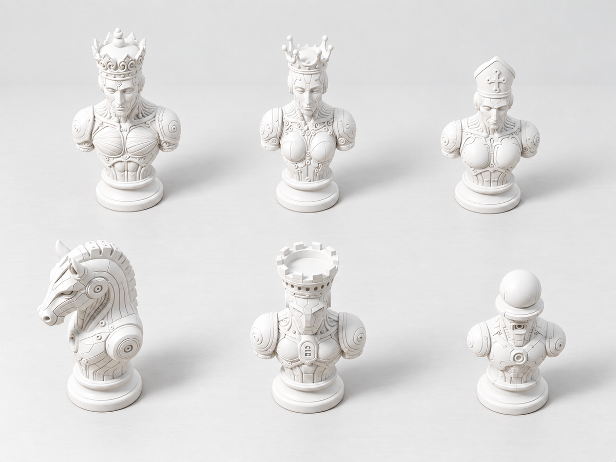Droid – Mechanisches Schachfigurenset mit 32 Figuren – Ansicht 2