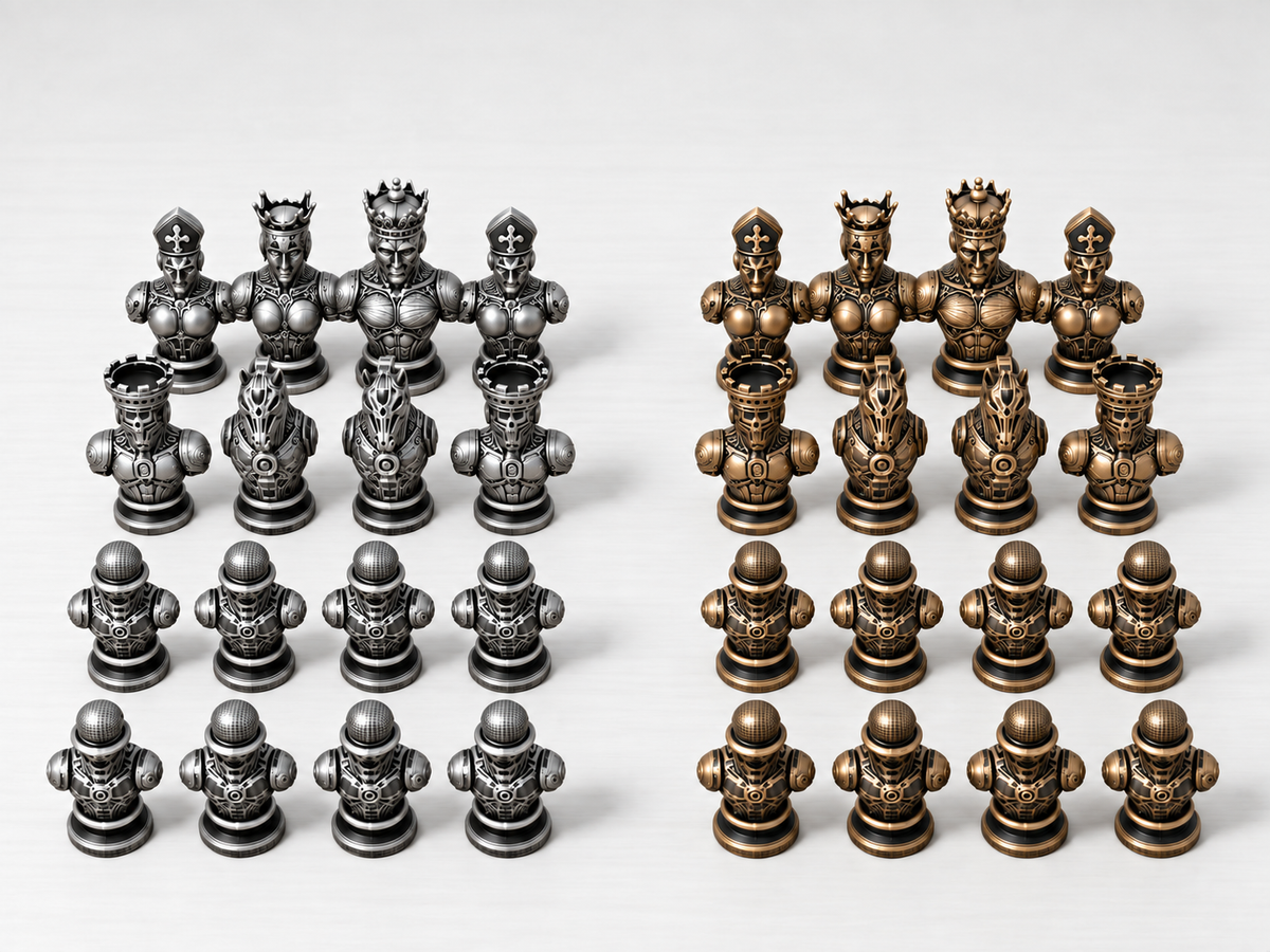 Droid – Mechanisches Schachfigurenset mit 32 Figuren – Ansicht 3