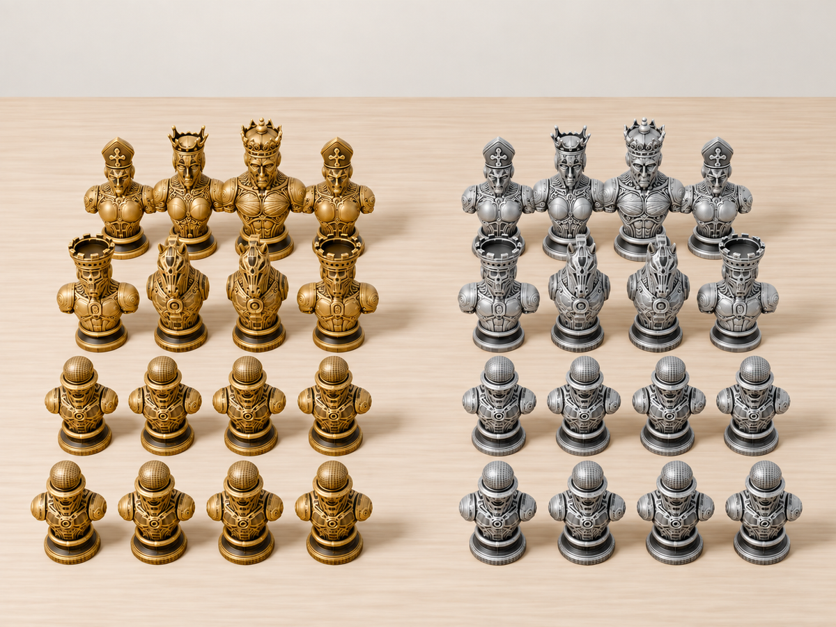 Droid – Mechanisches Schachfigurenset mit 32 Figuren – Ansicht 4